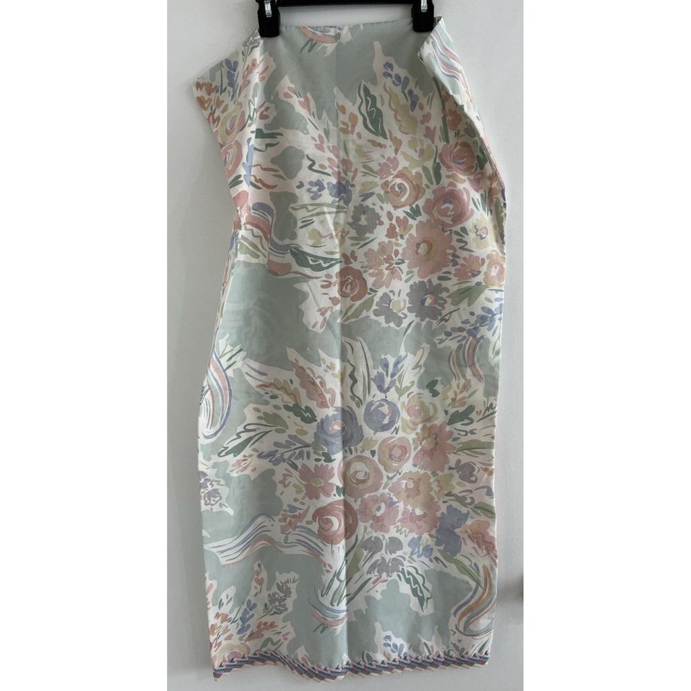 Vtg Collier Campbell Brief Encounter Pillowcase King Pastel Floral Flaw Stain